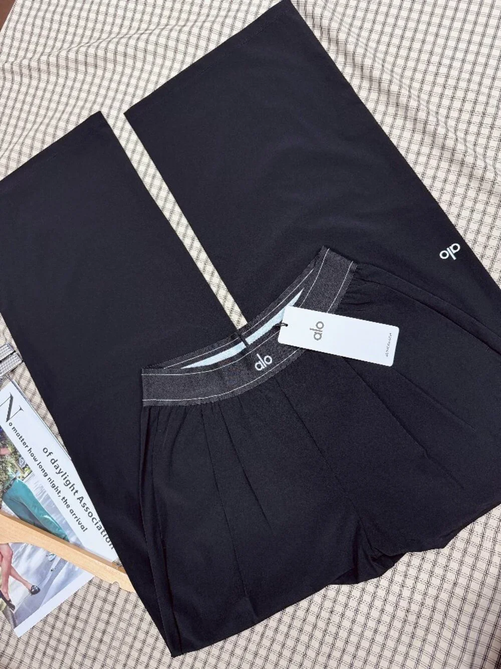 ALO Yoga Suit Up Trouser Black ✨ Regular | Relaxed Fit Wide Leg Pants